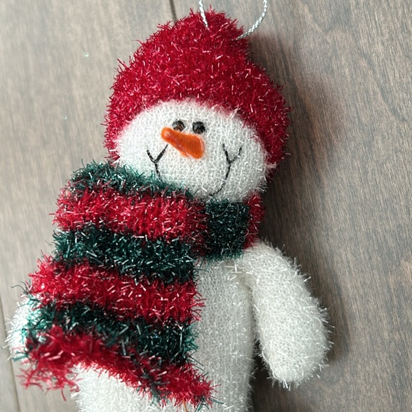 Plush Snowman Holiday Ornament Gift Topper, Stuffed Animal Kids Christmas Frosty - Picture 3 of 4
